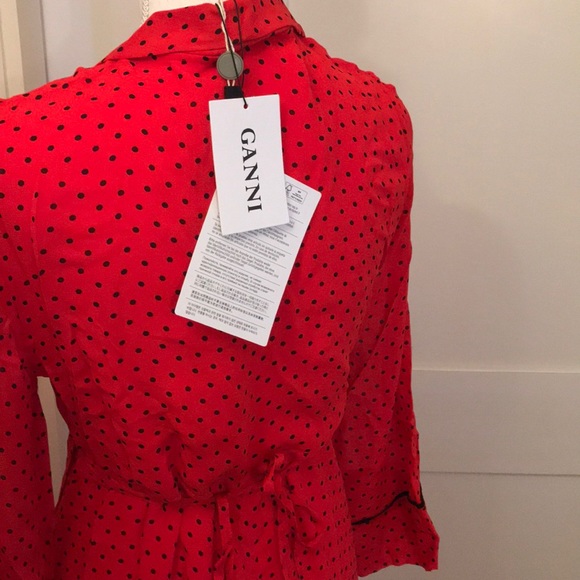 ⭐️New⭐️Ganni Wrap Midi Dress - Picture 11 of 16